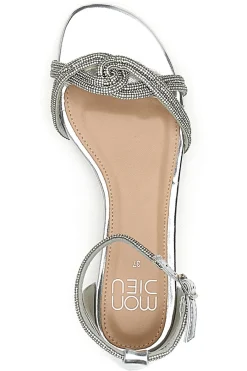 MON DIEU Sandali Argento Con Strass e Cinturino alla Caviglia 681 Discount