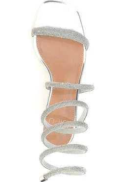 MON DIEU Sandali con strass e laccio a spirale 1614 ARGENTO Sale
