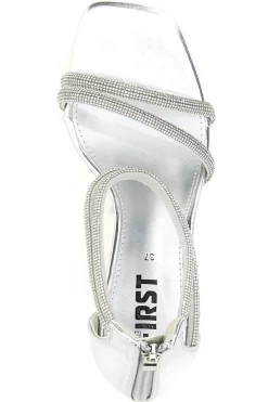 THE FIRST Sandali Con Tacco Alto e Strass 254 ARGENTO Discount