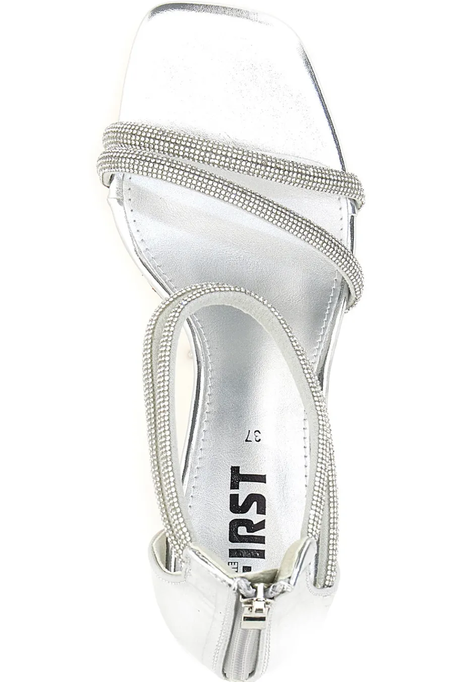 THE FIRST Sandali Con Tacco Alto e Strass 254 ARGENTO Discount