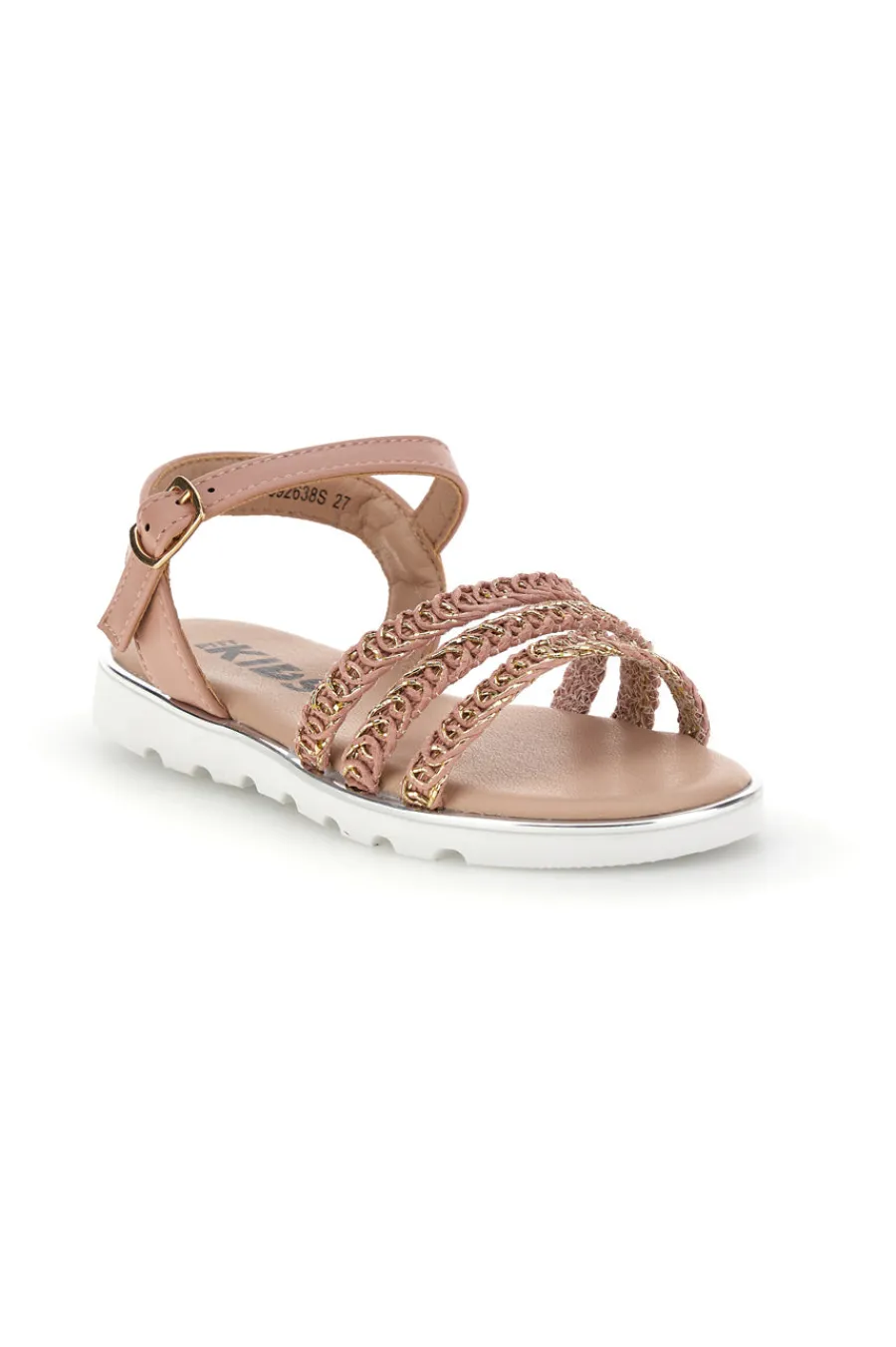 PITT KIDS Sandali beige con cinturini intrecciati 3938S