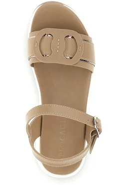 PLOCADI Sandali beige con cinturino regolabile suola comfort Bza24220 TAUPE Clearance