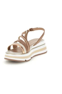 MARIELLA BURANI Sandali beige con fasce incrociate e zeppa Burani 52192C1579 Sale