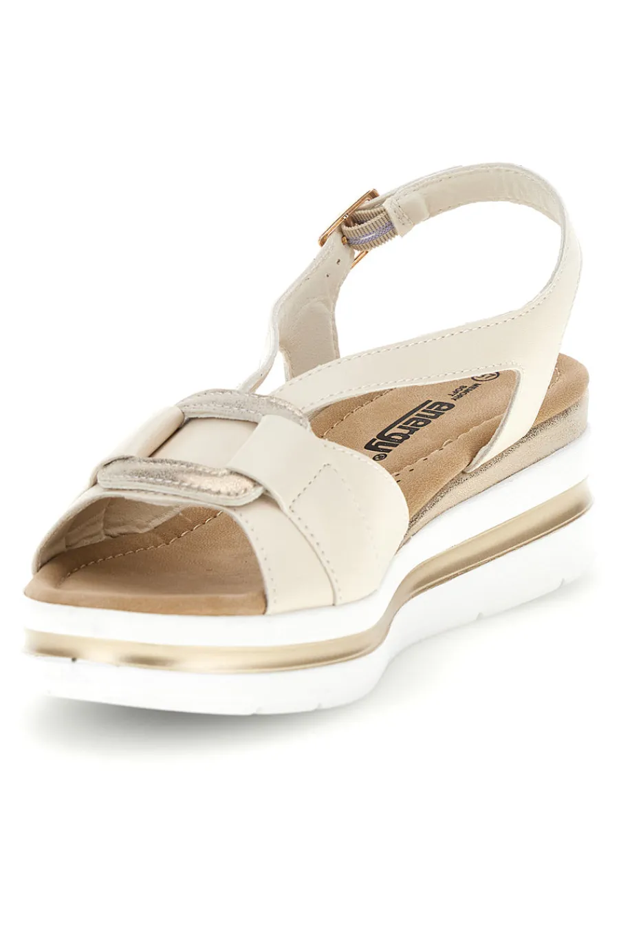 ENERGY Sandali beige con fasce incrociate e memory soft E490 Best