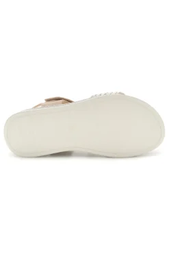 PLOCADI Sandali beige con fascia intrecciata suola comfort Bza9052612 OFF WHITE Hot