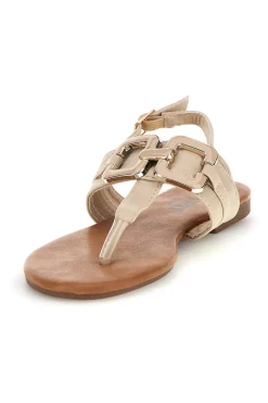 THE FIRST CHIC Sandali beige con infradito e morsetto PREA3572 Clearance