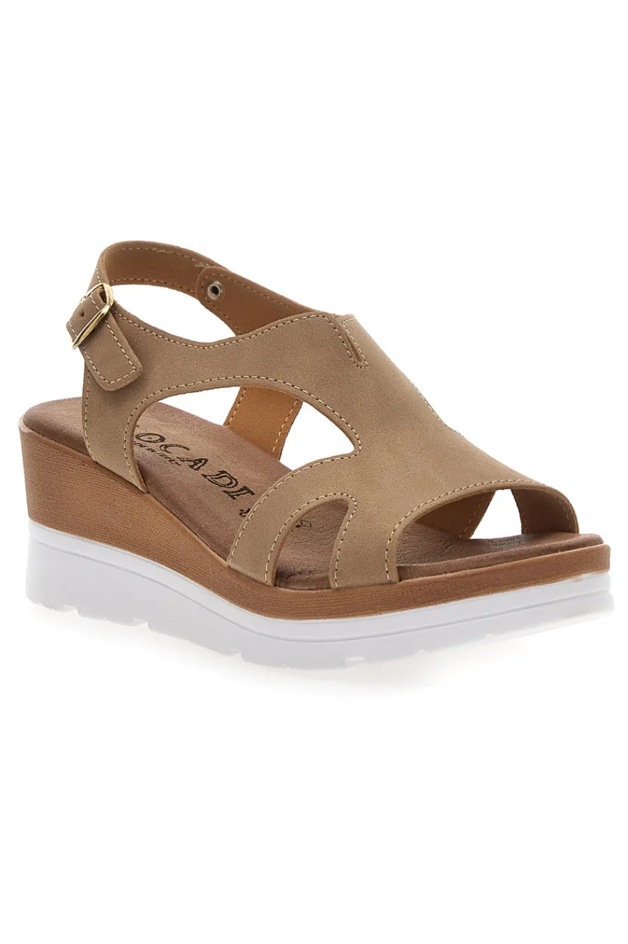 PLOCADI Sandali con Zeppa Bianca e CInturino 110713 BEIGE Online