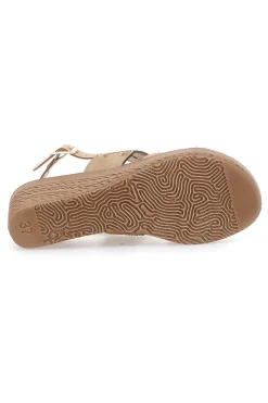 INBLU Sandali beige con zeppa decorati 14 GO SABBIA Clearance