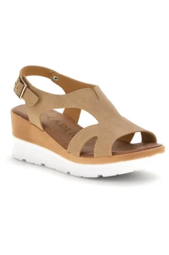 PLOCADI Sandali con zeppa e cinturino 110713 BEIGE Outlet