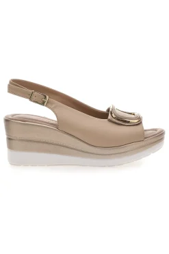 PITTARELLO LOOK Sandali con zeppa e maxi fibbia MK31972 BEIGE Sale