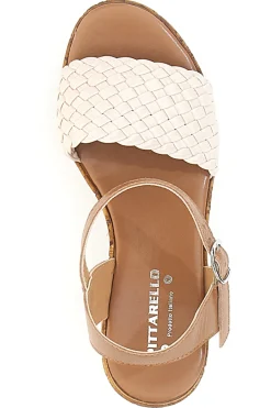 PITTARELLO Sandali Beige in Pelle con Zeppa 34633002 Discount