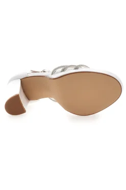 FIRST LADY Sandali Bianchi Aperti Con Tacco E Cinturino P557 BIANCO Best