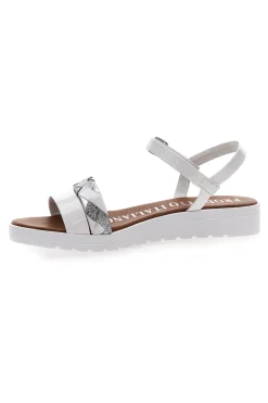 MIO TEMPO Sandali Bianchi con Cinturino Made in Italy 8187 BIANCO/ARGENTO Hot