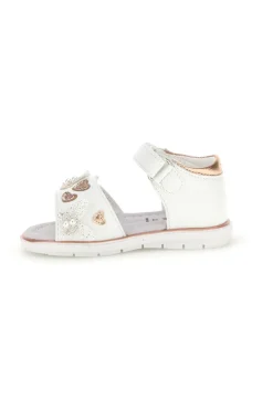 GRAZIE GIRL Sandali bianchi con cuori oro rosa 0C574