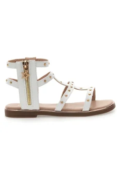 PITT KIDS Sandali bianchi con dettagli oro 39G2537S
