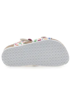 PITT KIDS Sandali bianchi con fantasia cuori e fibbie 14504