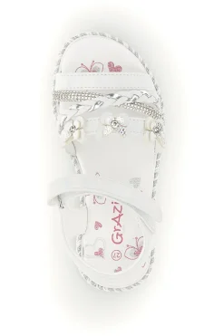 GRAZIE GIRL Sandali bianchi con farfalle e strass 15022