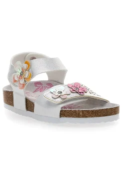 PITT KIDS Sandali Bianchi con Glitter e Strappi In Velcro 14417