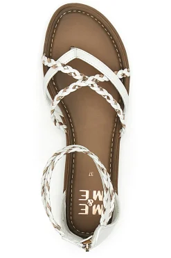 ME u0026 ME Sandali bianchi con intrecci effetto corda Me & Me 1668 BIANCO/ROSA ORO Clearance