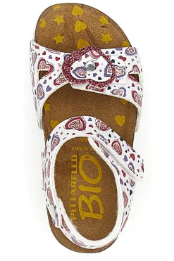 PITTARELLO BIO Sandali bianchi con stampa cuori 7A745SR