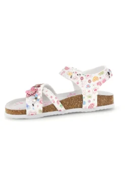 PITT KIDS Sandali Bianchi con Stampa Floreale 14407