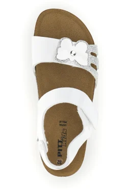 PITT KIDS Sandali bianchi con strappi e applicazione 45266TWV