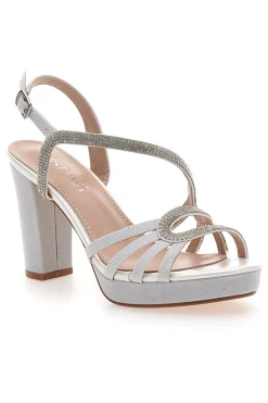 FIRST LADY Sandali Bianchi con Strass e Tacco Alto P579 Hot