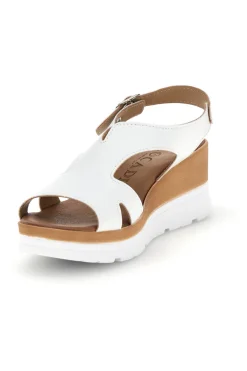 PLOCADI Sandali bianchi con zeppa made in Italy 110713 BIANCO Best