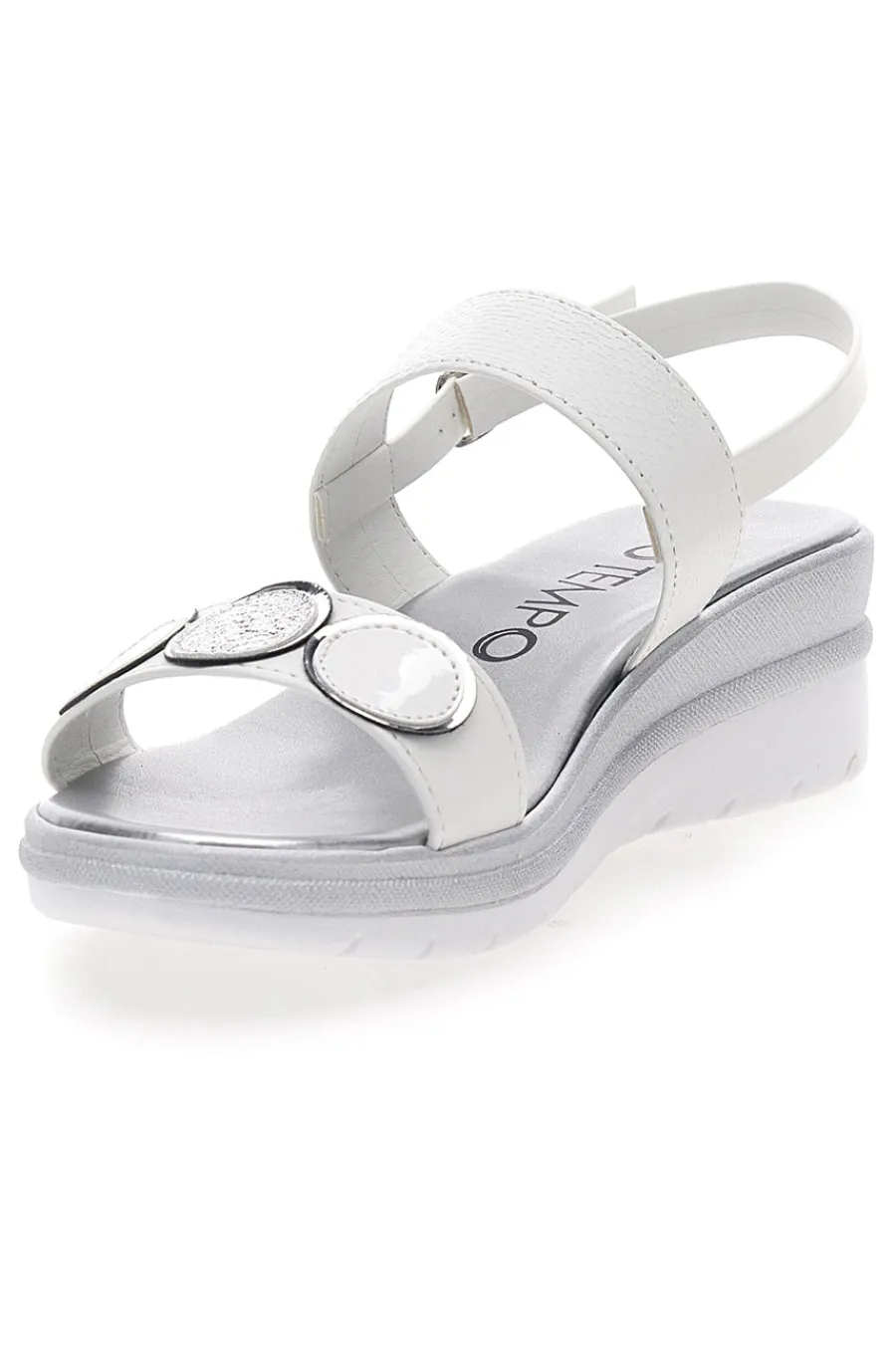 MIO TEMPO Sandali Bianchi e Argento con Platform 2482 Hot