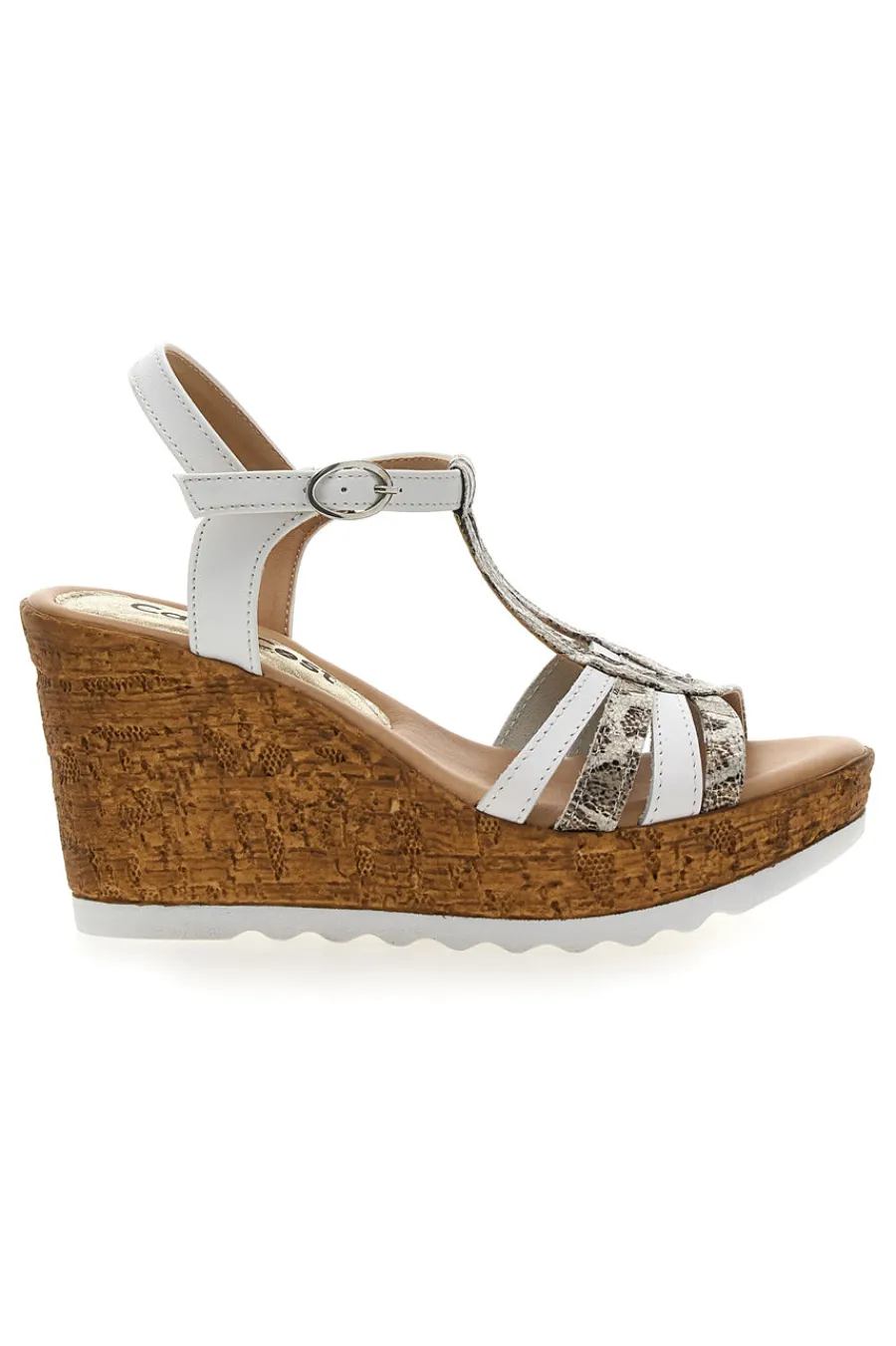 PITTARELLO LOOK Sandali Bianchi e Fantasia Animalier con Zeppa MK312 Best