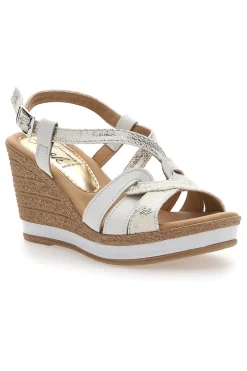 PITTARELLO LOOK Sandali Bianchi e Platino con Zeppa 9cm MK3226228 BIANCO/PLATINO Online