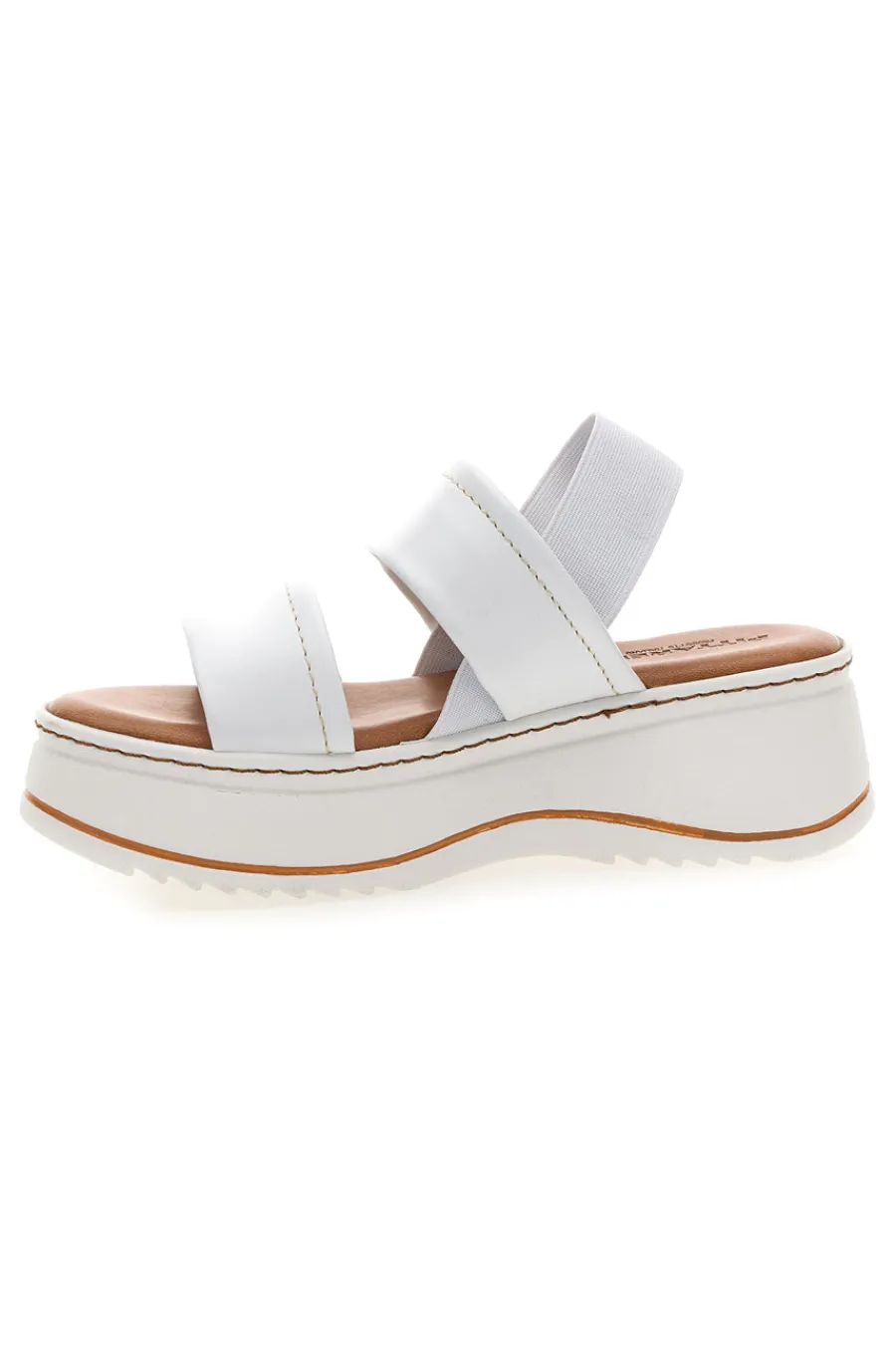 PITTARELLO Sandali Bianchi in Pelle con Platform e Elastico Posteriore 54874