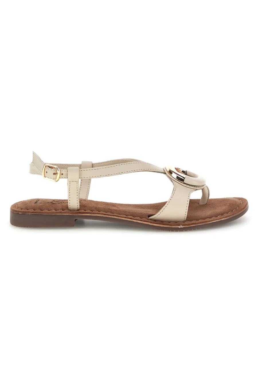 PITTARELLO LOOK Sandali bianchi in vera pelle con decoro circolare frontale IF6532 New