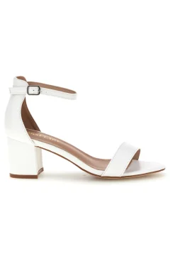 FIRST LADY Sandali con fascia frontale e tacco largo P695 BIANCO New
