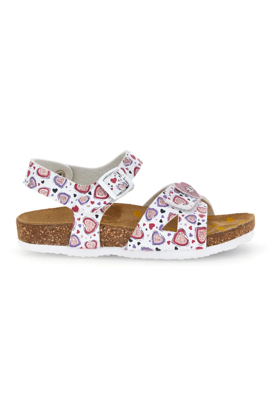PITTARELLO BIO Sandali bianco con stampa cuori rosa 257A743SR