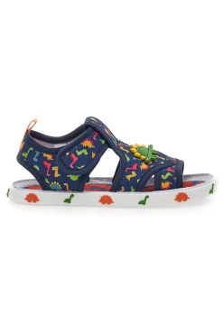 PITT KIDS Sandali blu con dinosauri colorati PK29A