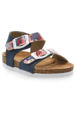 PITT KIDS Sandali blu con fantasia e strappo 14514