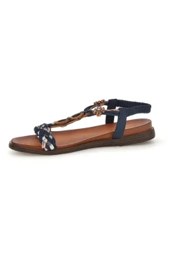 QUANNA MELL Sandali blu con fasce intrecciate e applicazioni gioiello Quanna mel 560317 NAVY Sale