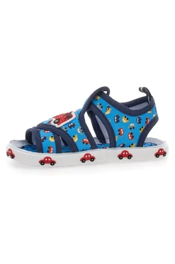 PITT KIDS Sandali blu con stampa camion dei pompieri PK2635D