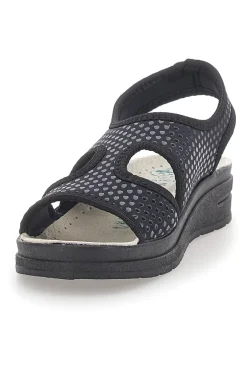 BIO UP Sandali Blu con Tomaia in Vera Pelle 721 NERO Discount