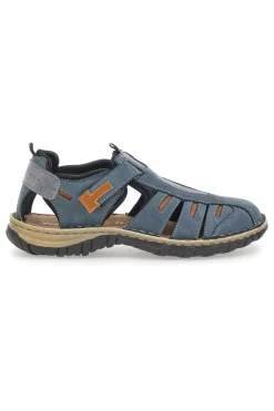 Uomo PITTARELLO ECO Sandali Blu in Vera Pelle 3004