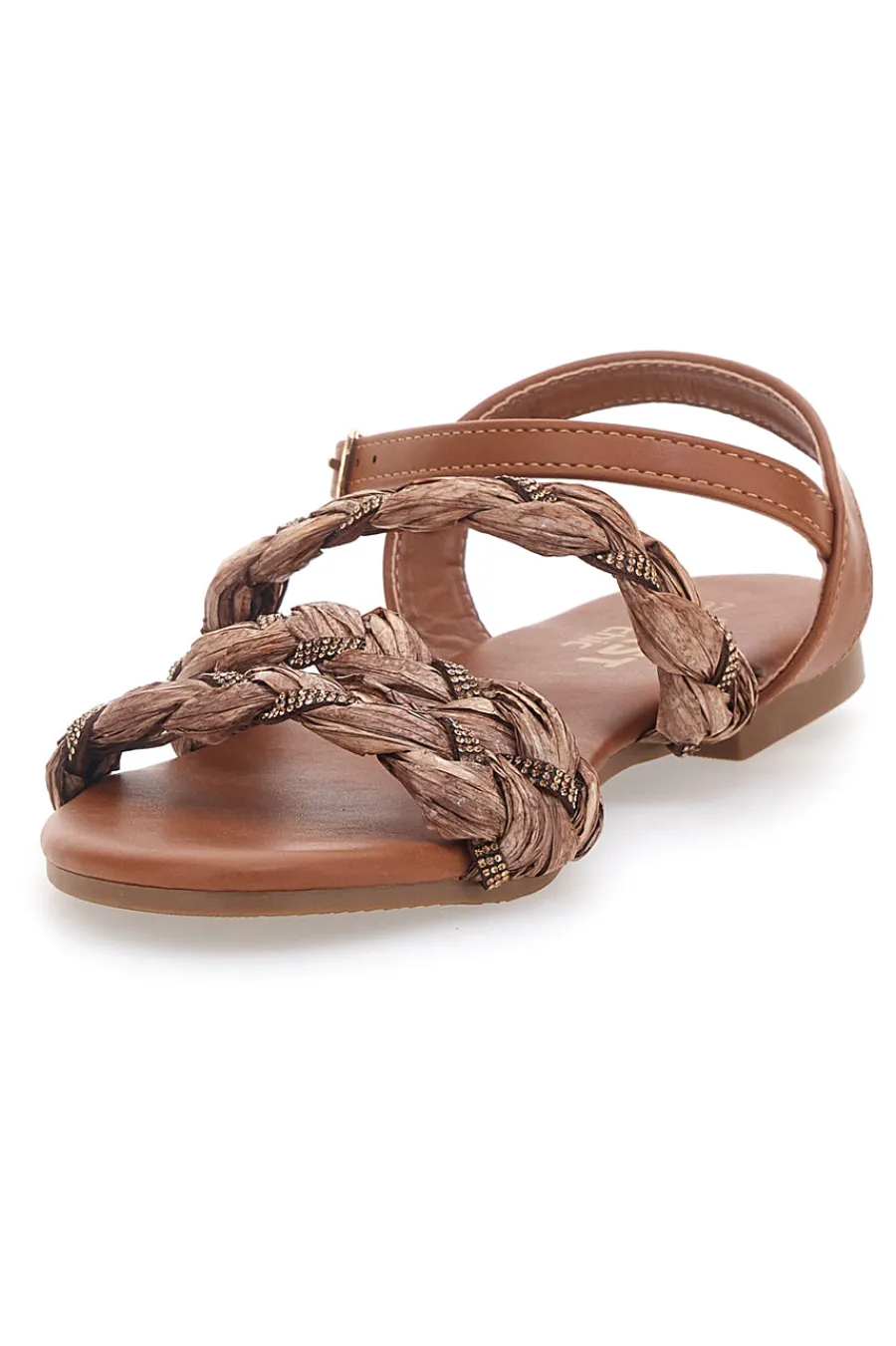 THE FIRST CHIC Sandali Cognac con Trecce 003 Online
