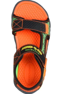 SKECHERS Sandali con Luci Neri e Arancioni CREATURE-SPLASH