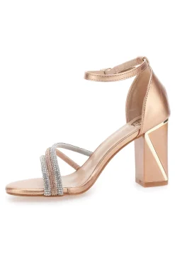 LE HAVRE PARIS Sandali con tacco dorati e strass 233 Outlet