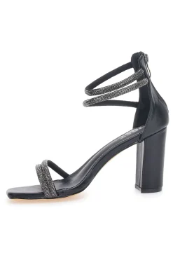 Donna THE FIRST Sandali con tacco e strass 1801 Neri