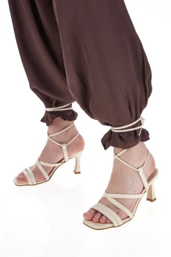 PITTARELLO GLAM Sandali con Tacco Lace-Up 15 PANNA Discount