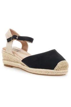 PITTARELLO SUN Sandali espadrillas da donna nere con zeppa in corda BL1 NERO New