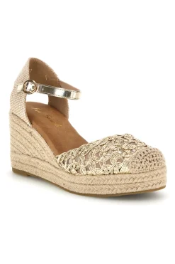 FUN BEACH Sandali espadrillas con zeppa e cinturino P714 ORO Outlet