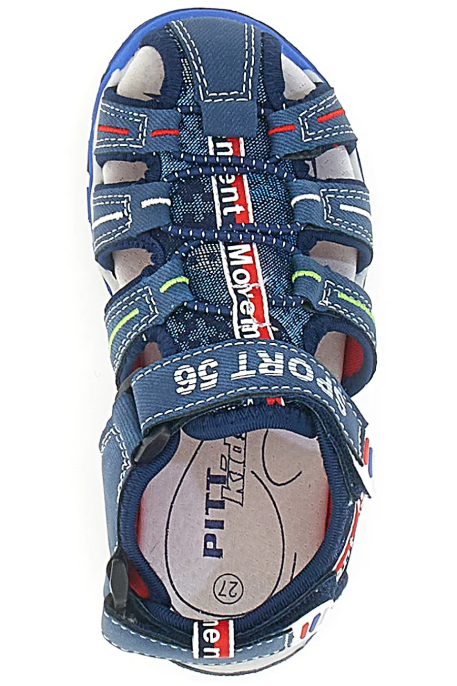 PITT KIDS Sandali Fisherman Blu Con Strappo In Velcro 14116