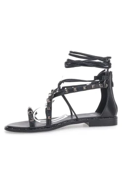 ME u0026 ME Sandali Flat Alla Schiava Neri Con Borchie Me & Me 1531 NERO